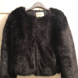 Faux Fur Banana Republic Black Chubby Coat